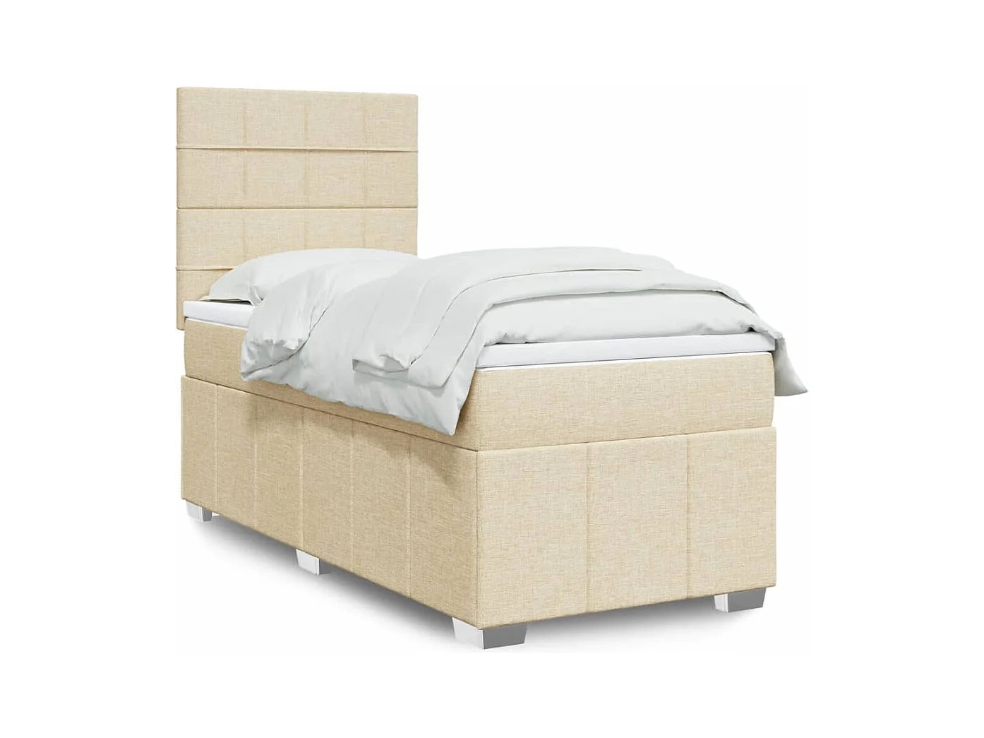 Boxspringbett mit Matratze Creme 80x200 cm Stoff