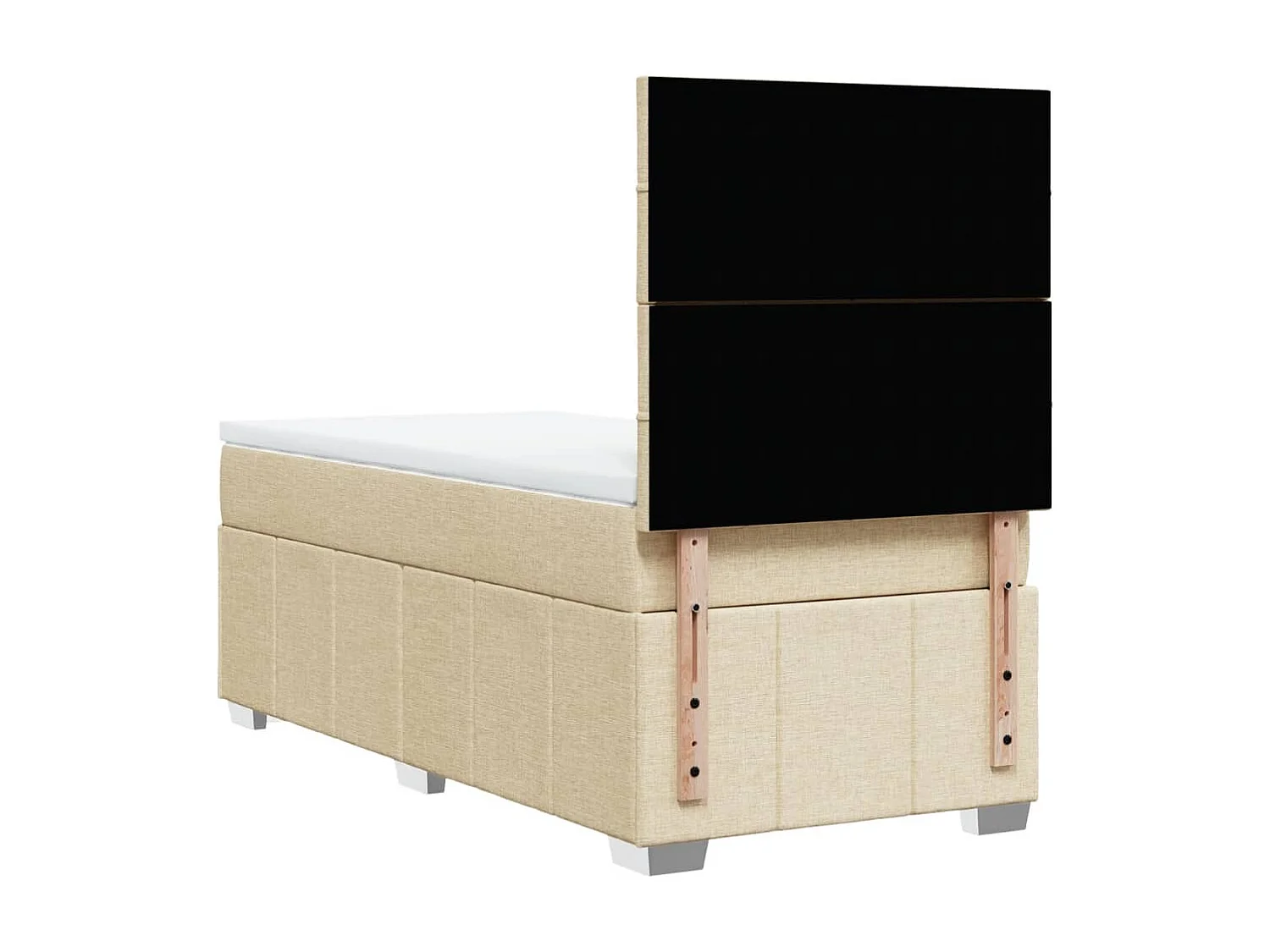 Boxspringbett mit Matratze Creme 80x200 cm Stoff