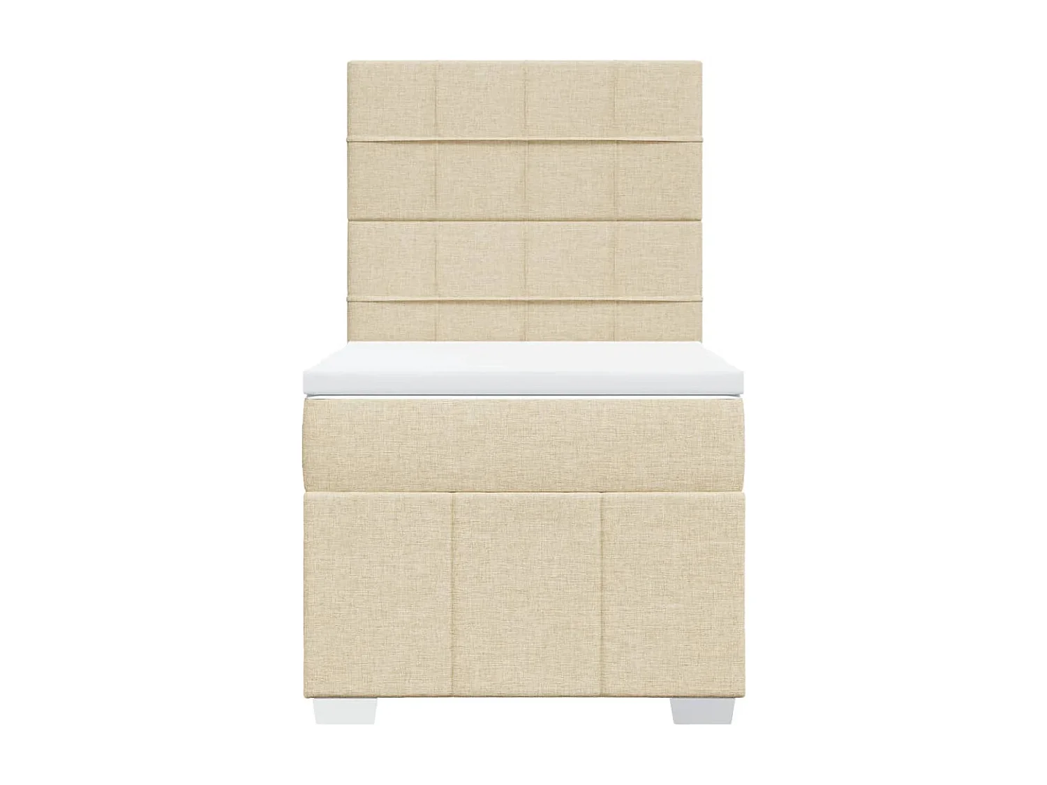 Sommier à lattes de lit avec matelas Crème 80x200 cm Tissu