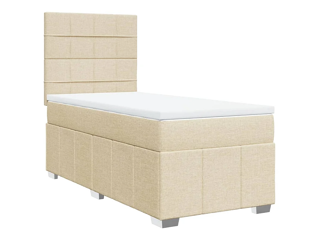 Boxspring met matras stof crèmekleurig 80x200 cm
