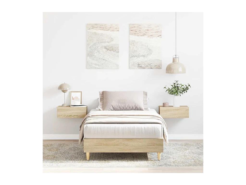 Cadre de lit sans matelas chêne sonoma 75x190 cm