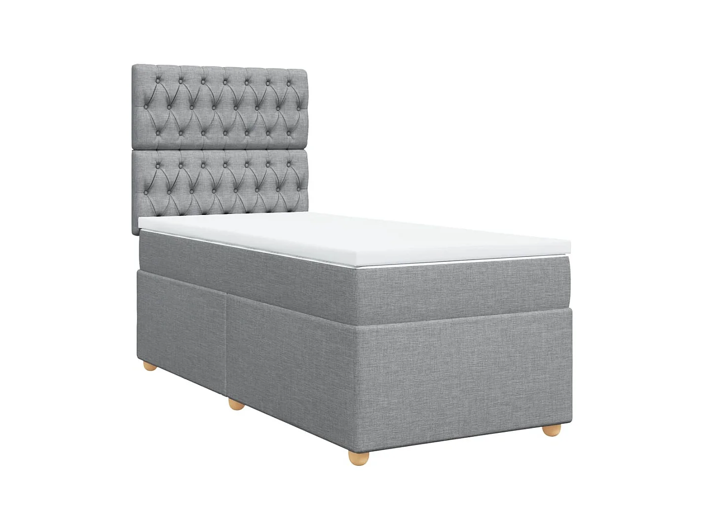 Sommier à lattes de lit avec matelas gris clair 80x200 cm tissu