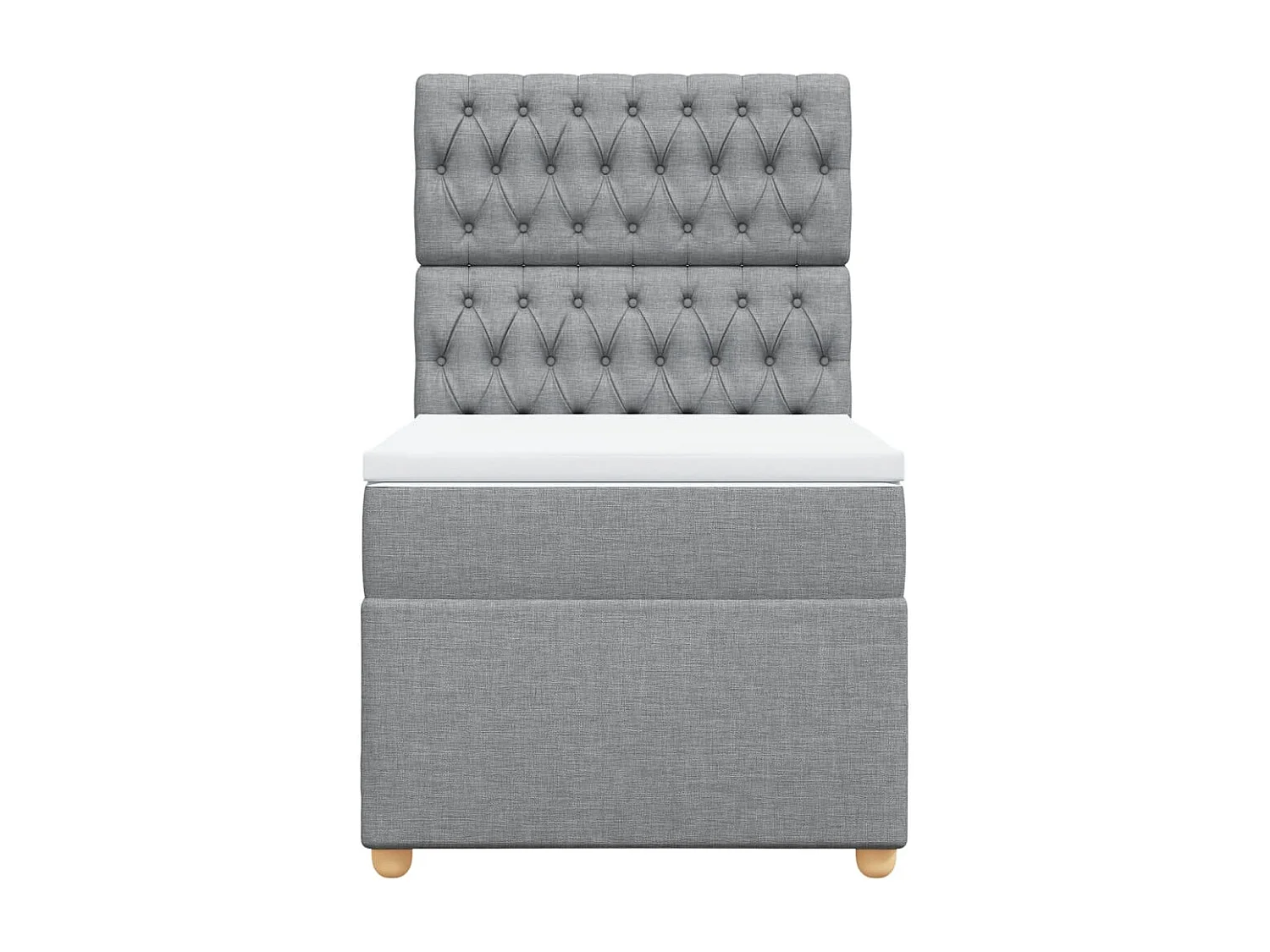 Cama com molas/colchão 80x200 cm tecido cinza-claro