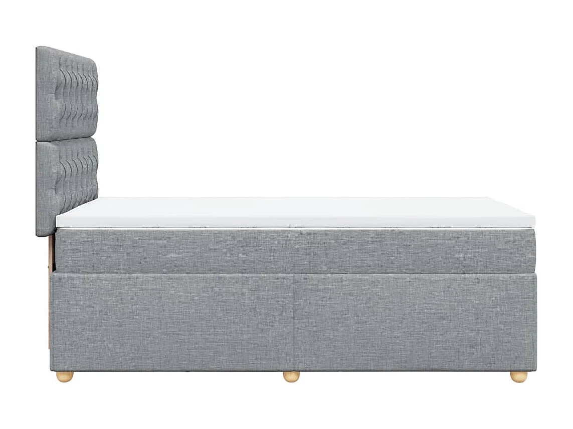 Cama com molas/colchão 80x200 cm tecido cinza-claro