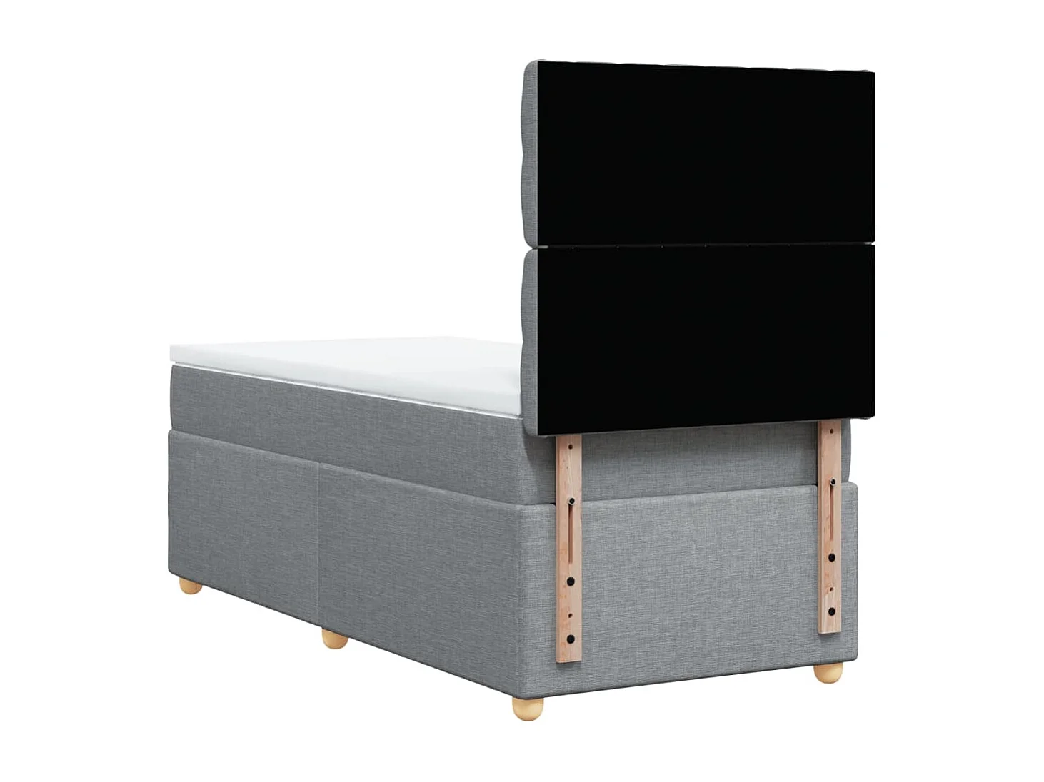 Cama com molas/colchão 80x200 cm tecido cinza-claro