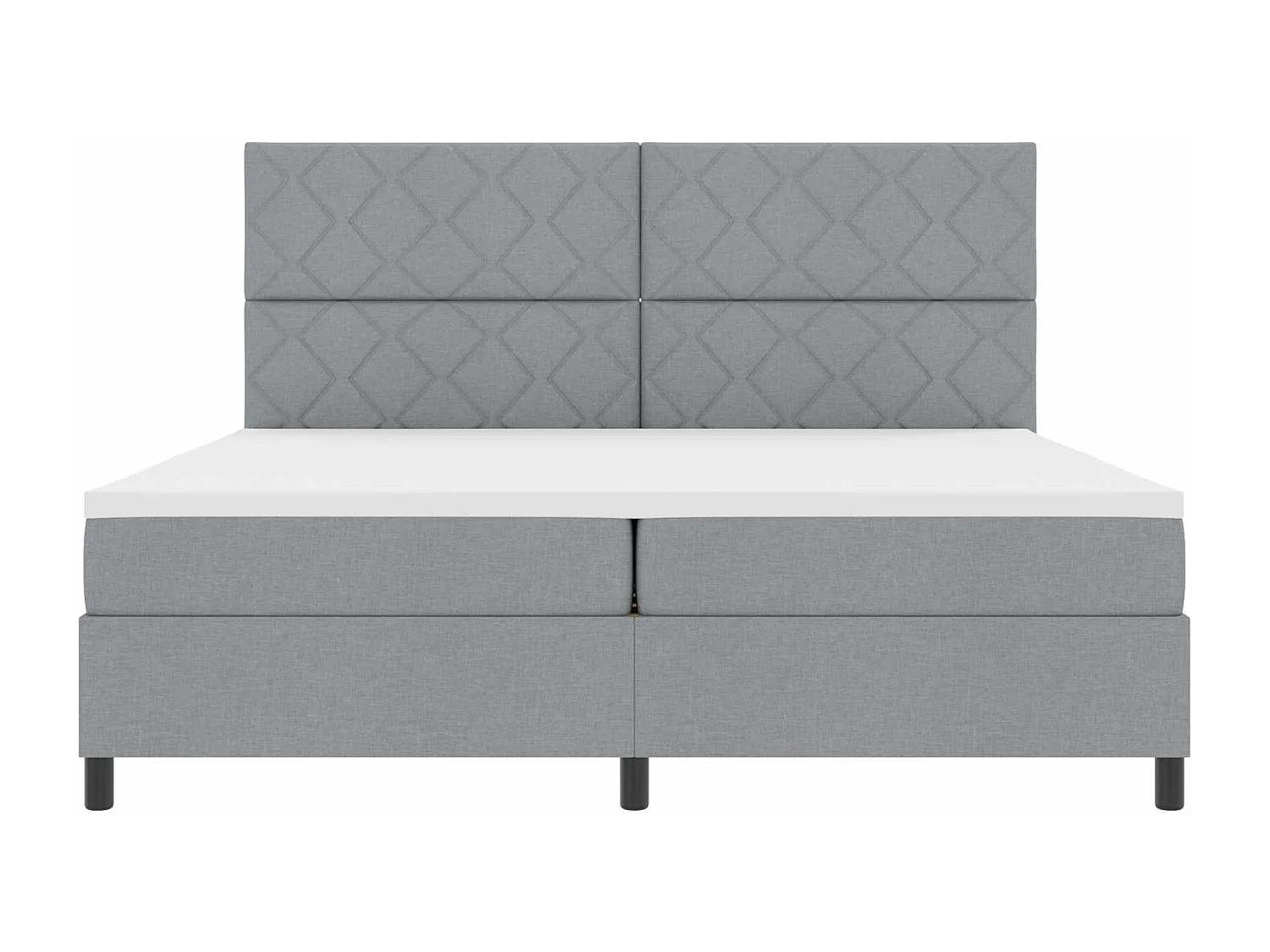 Lit à ressorts avec matelas Gris clair 200 x 200 cm tissu