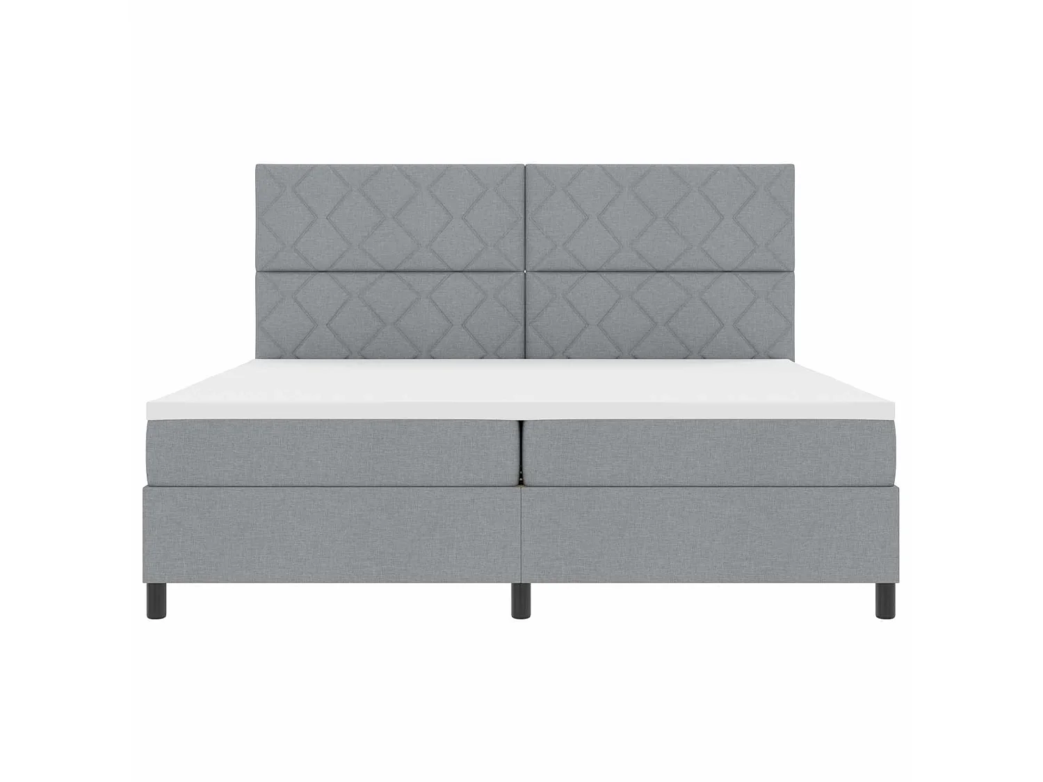 Lit à ressorts avec bandes LED Gris clair 200 x 200 cm tissu