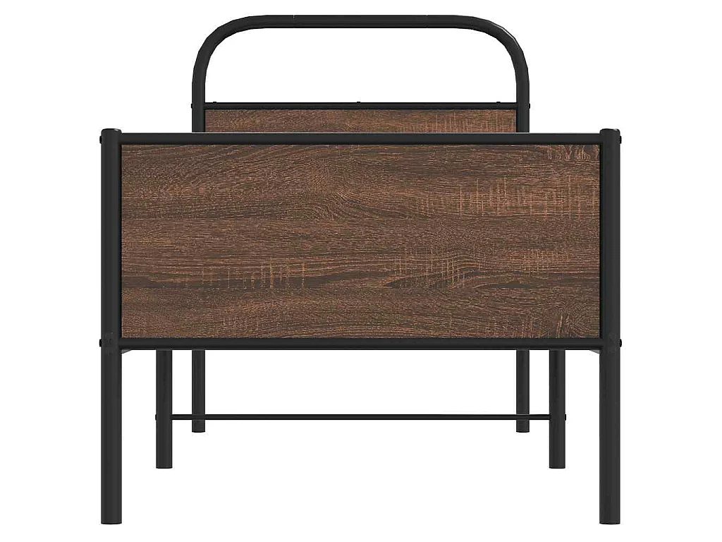 Cadre de lit sans matelas 75x190cm chêne marron bois ingénierie