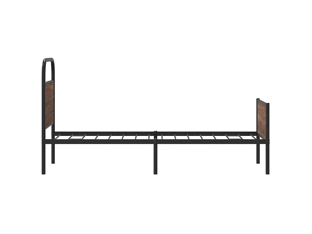 Cadre de lit sans matelas 75x190cm chêne marron bois ingénierie