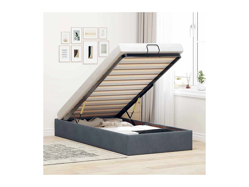 Bedframe zonder matras 80x200 cm fluweel donkergrijs