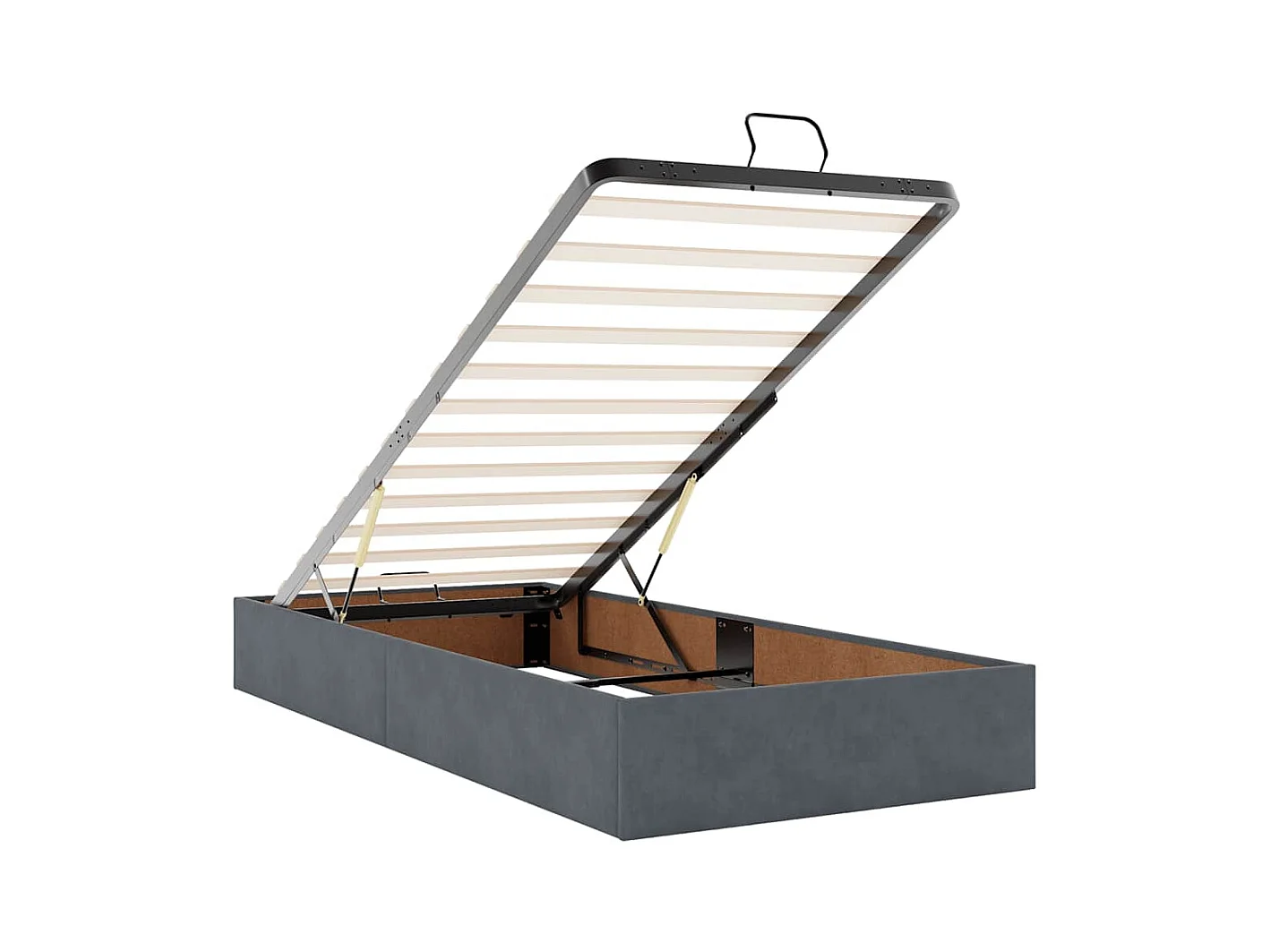 Ottoman-Bett ohne Matratze Dunkelgrau 80x200 cm Samt