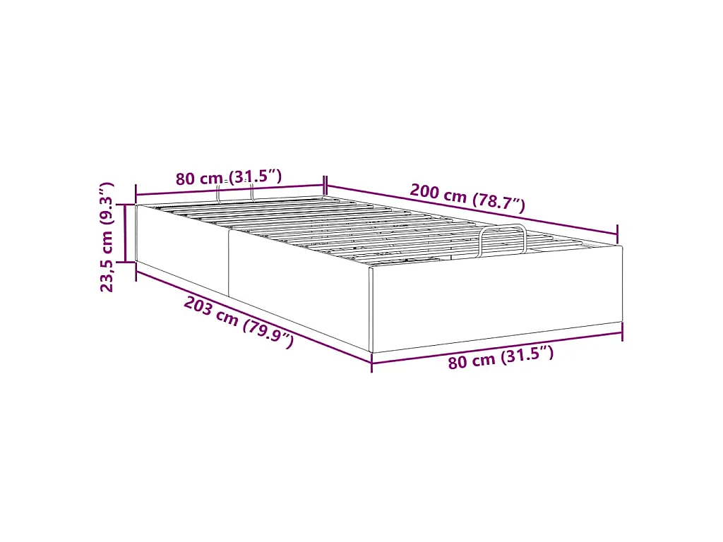 Estructura de cama otomana sin colchón terciopelo gris oscuro