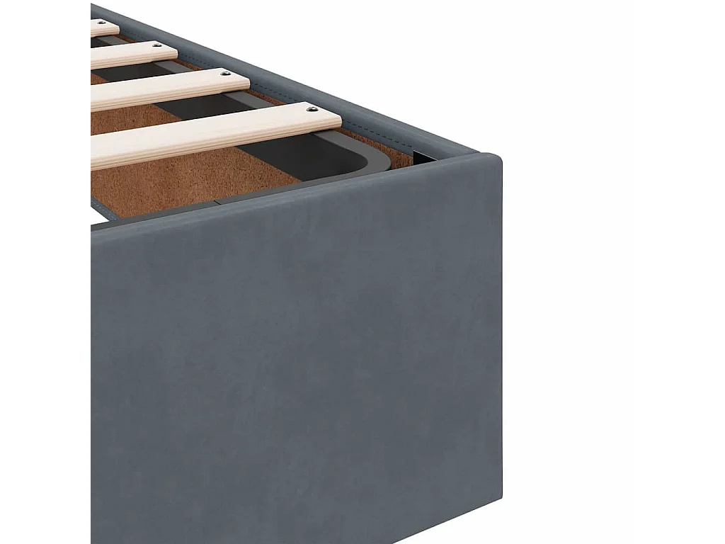 Estructura de cama otomana sin colchón terciopelo gris oscuro