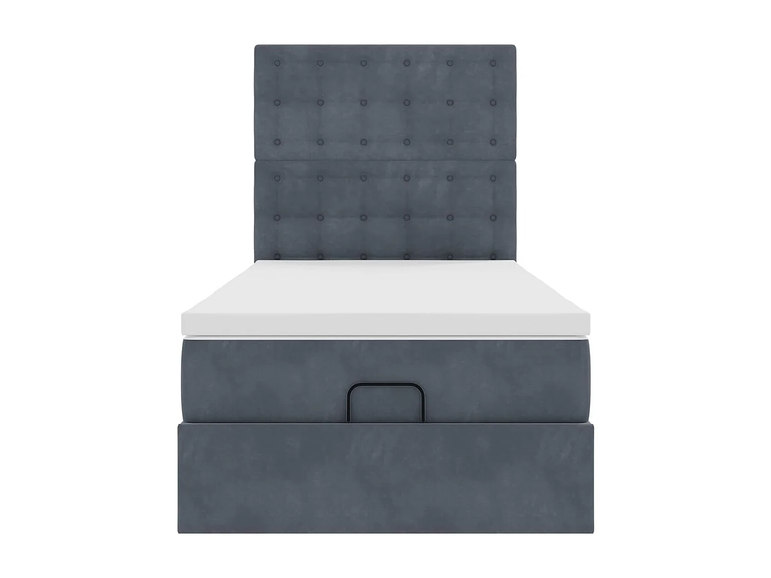 Ottoman-Bett mit Matratzen Dunkelgrau 80x200 cm Samt
