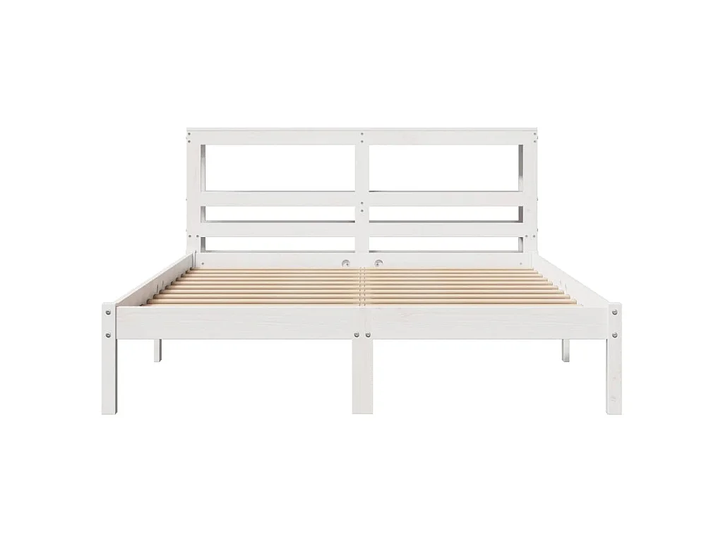 Cama sem colchão 135x190 cm madeira de pinho maciça branco