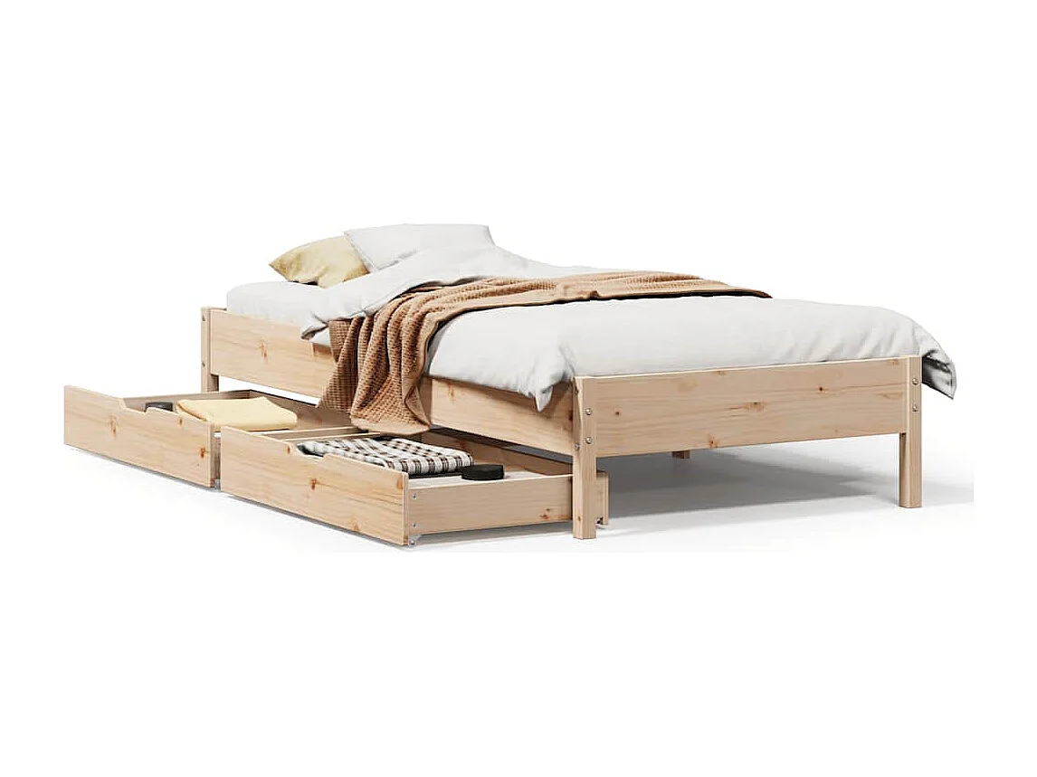 Cadre de lit sans matelas 75x190 cm bois de pin massif