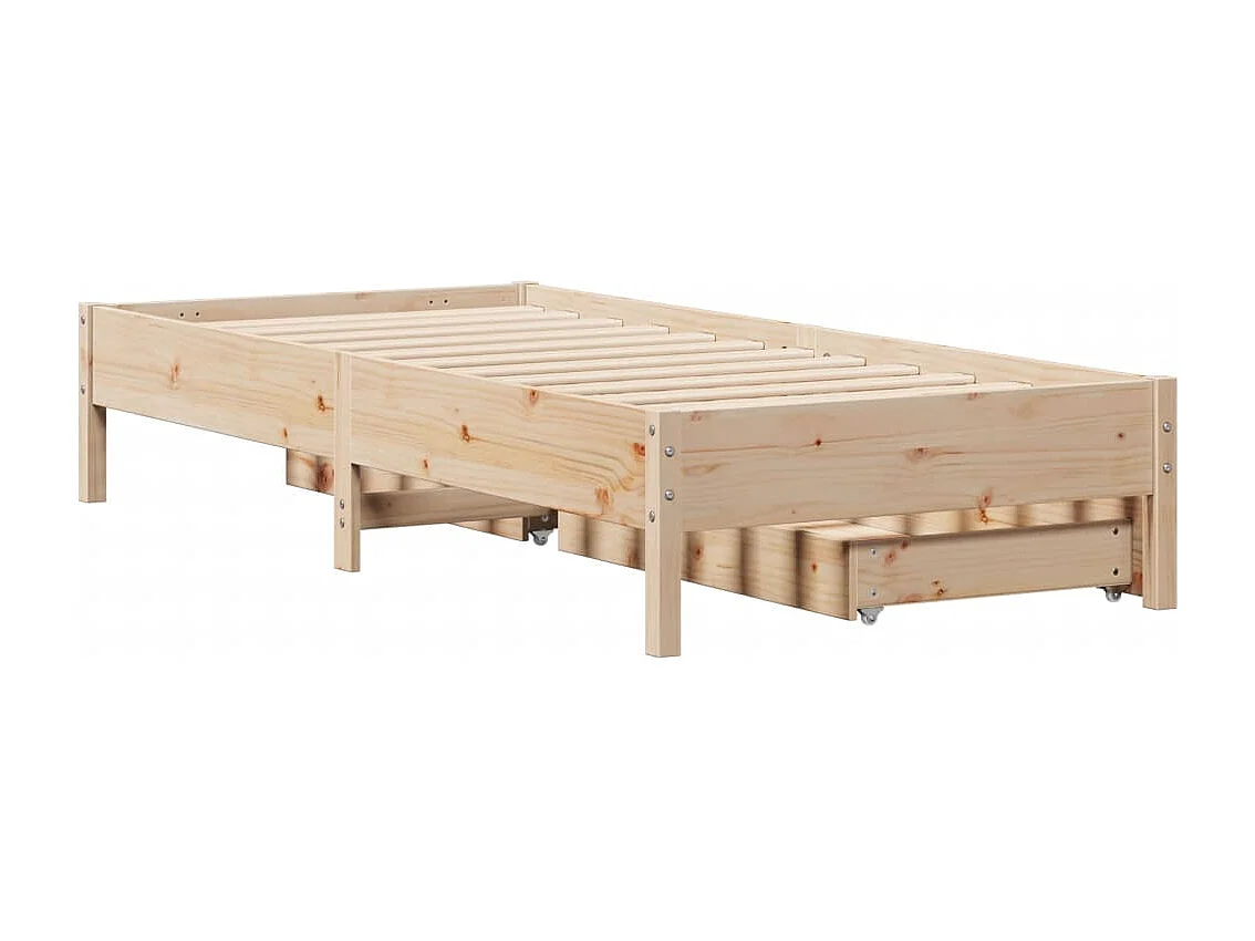 Cadre de lit sans matelas 75x190 cm bois de pin massif