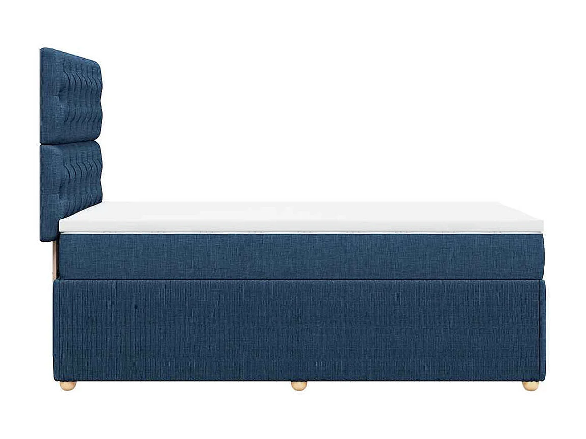 Boxspring met matras stof blauw 80x200 cm