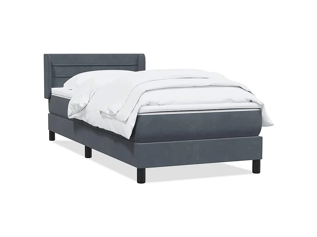 Boxspringbett mit Matratze Dunkelgrau 80x210 cm Samt