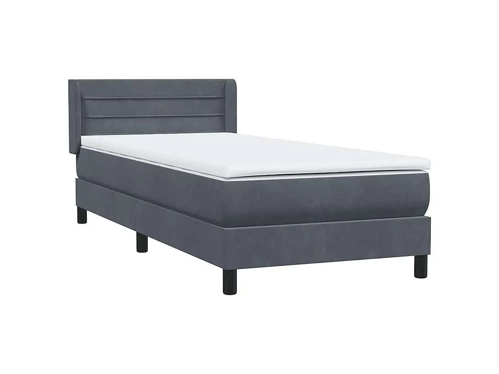 Boxspringbett mit Matratze Dunkelgrau 80x210 cm Samt