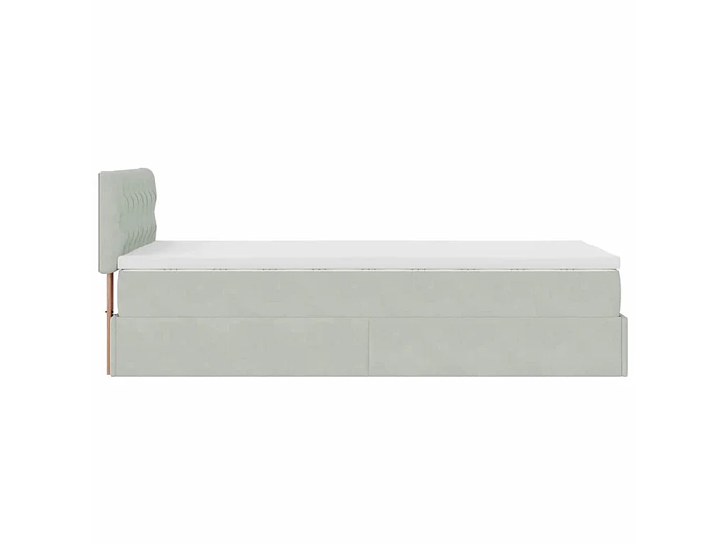 Ottoman bed met matras en LED's 80x200cm fluweel lichtgrijs
