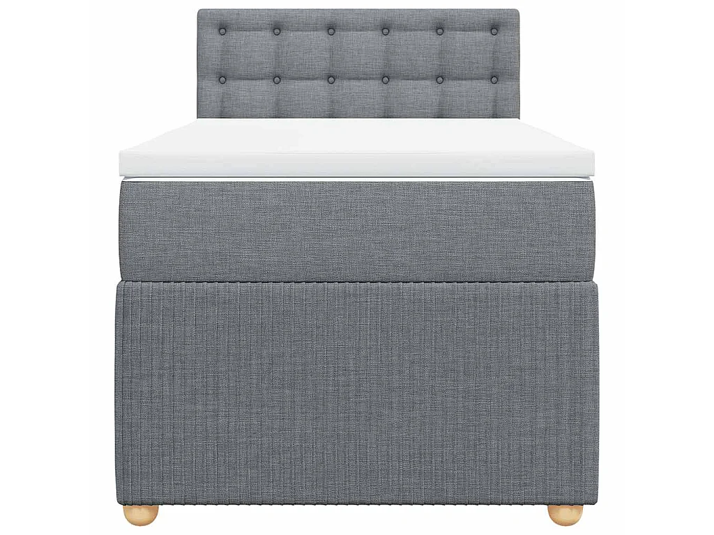 Cama com molas/colchão 80x200 cm tecido cinza-claro