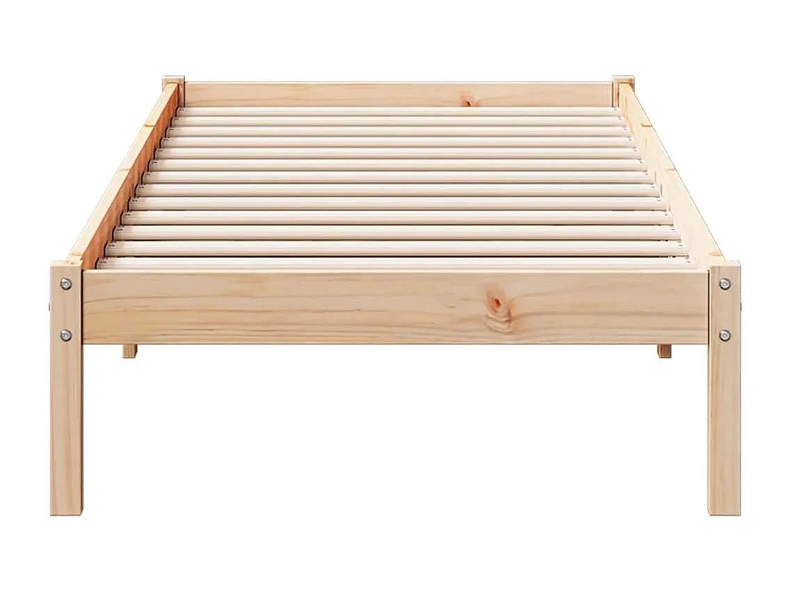 Cadre de lit extra long sans matelas 80x220 cm bois massif pin