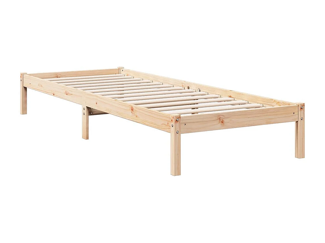 Cadre de lit extra long sans matelas 80x220 cm bois massif pin