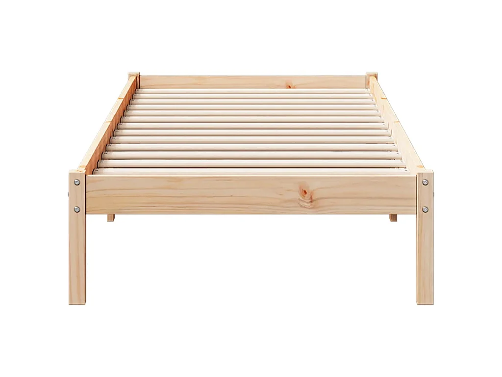 Cadre de lit extra long sans matelas 80x220 cm bois massif pin