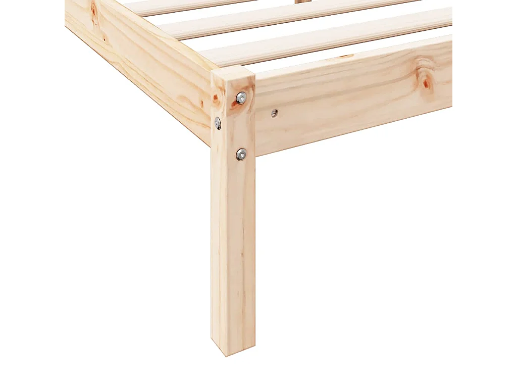 Cadre de lit extra long sans matelas 80x220 cm bois massif pin