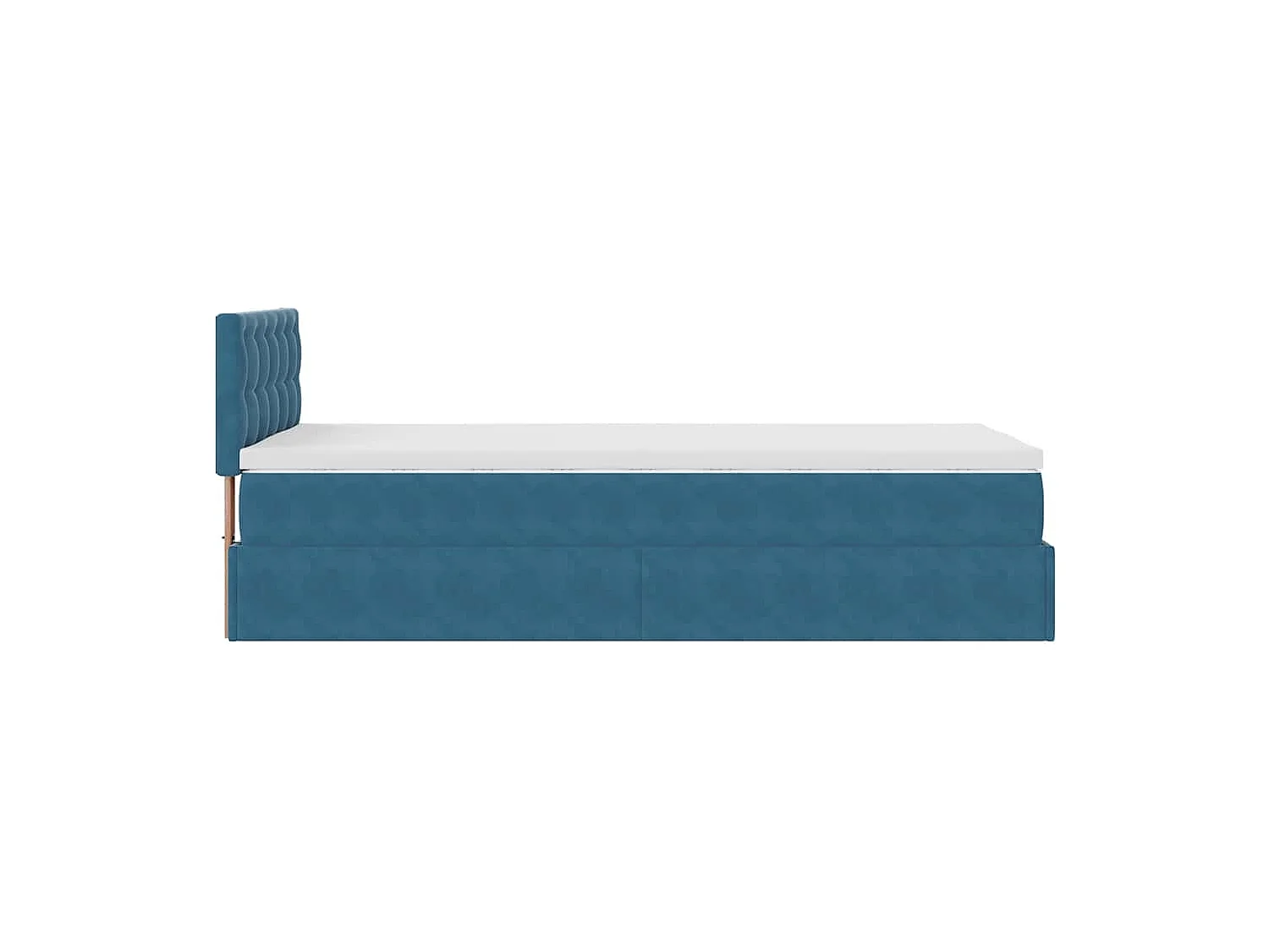 Ottomane Bett mit Matratze & LEDs Dunkelblau 80x200 cm Samt