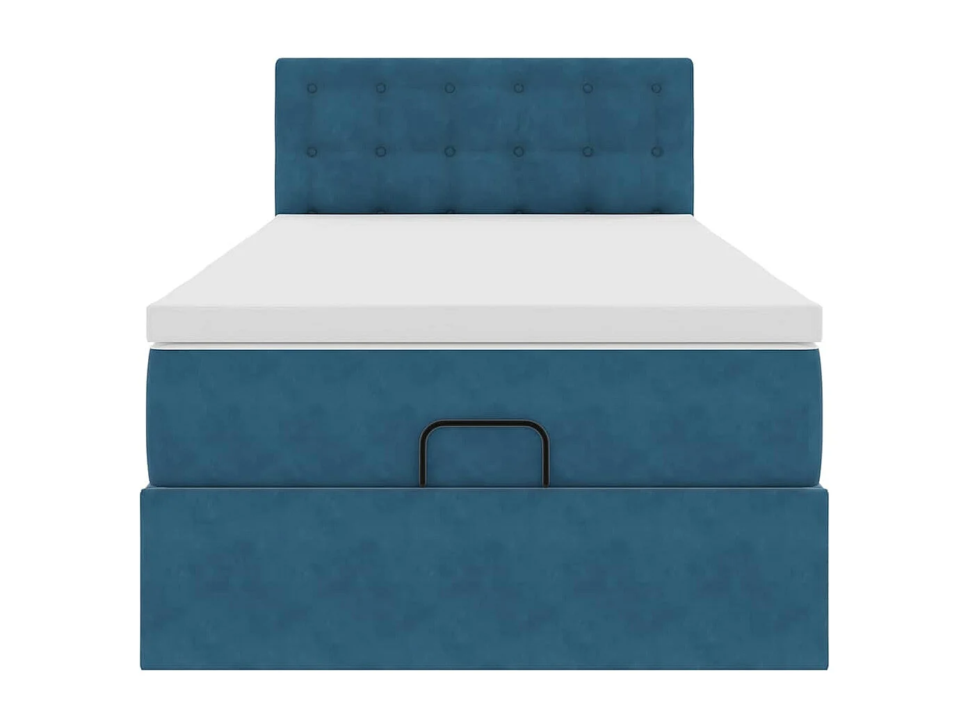 Ottomane Bett mit Matratze & LEDs Dunkelblau 80x200 cm Samt