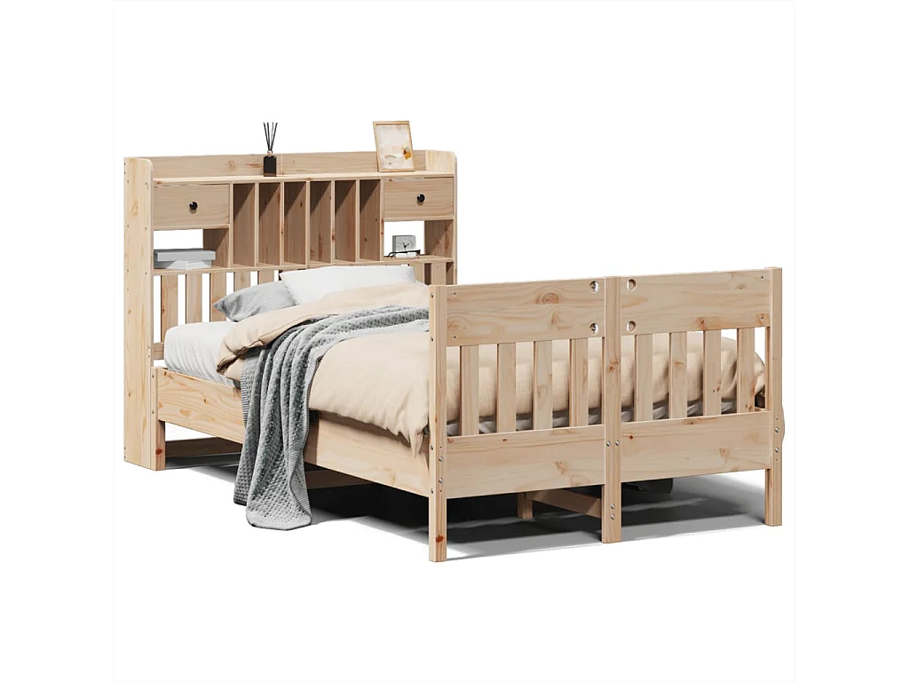 Bedframe zonder matras massief grenenhout 135x190 cm