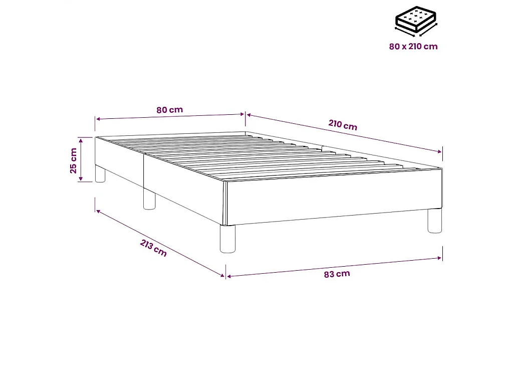 Boxspring zonder matras fluweel donkergrijs 80x210 cm