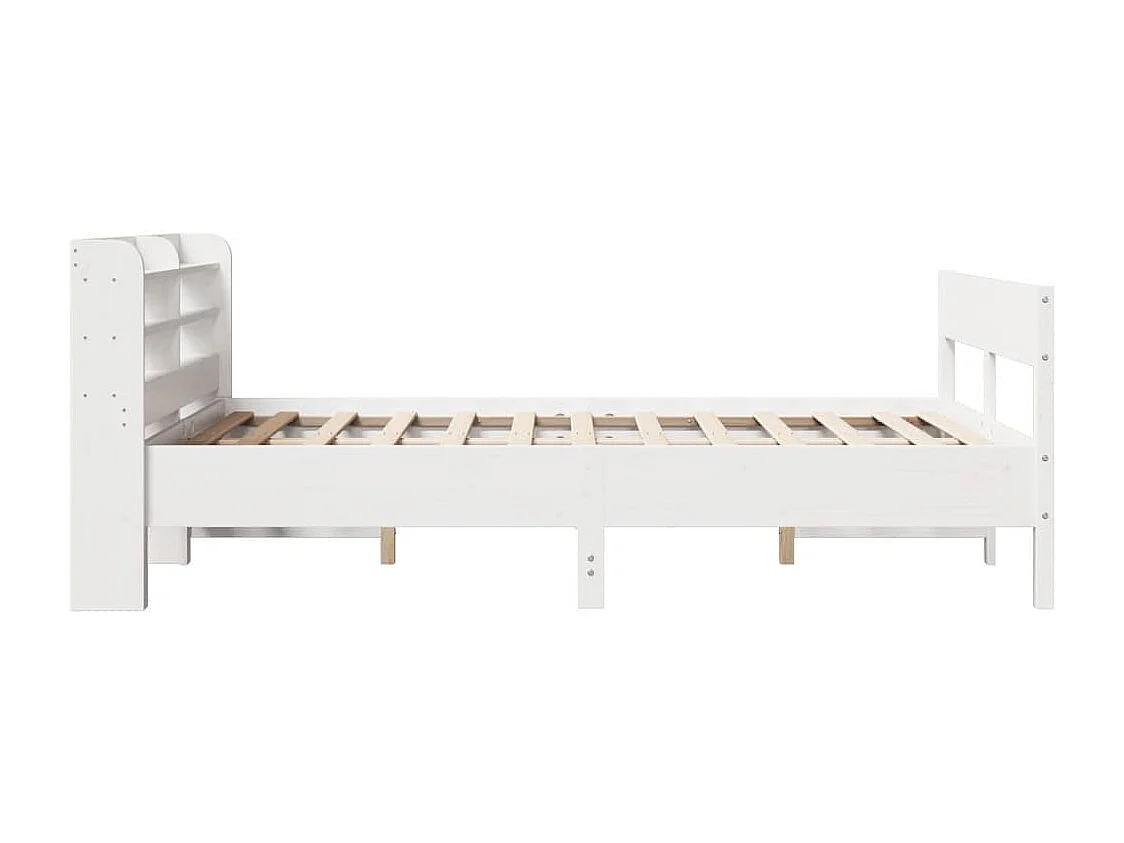 Bedframe zonder matras massief grenenhout wit 135x190 cm