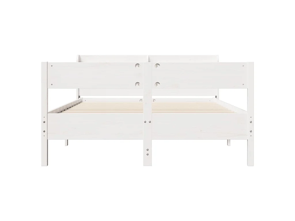 Cama sem colchão 135x190 cm madeira de pinho maciça branco