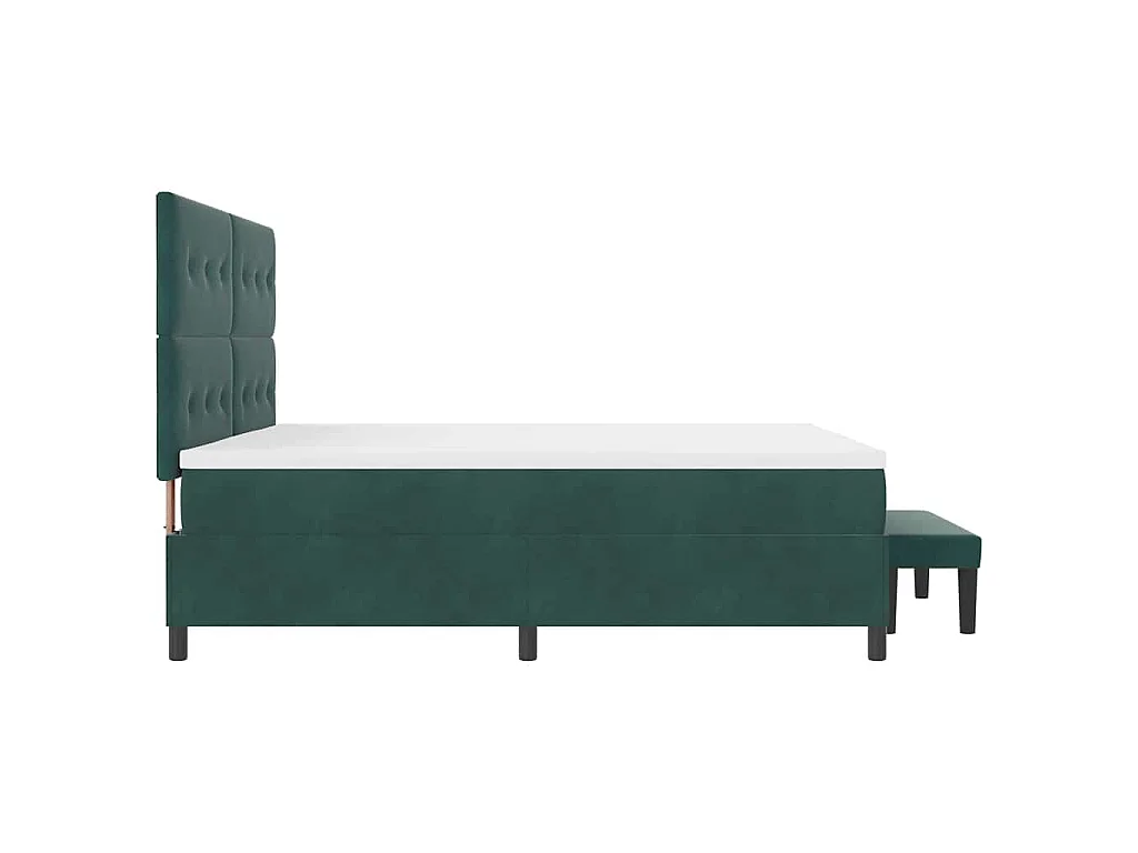 Letto a molle con testiera Verde scuro 200 x 200 cm Velluto