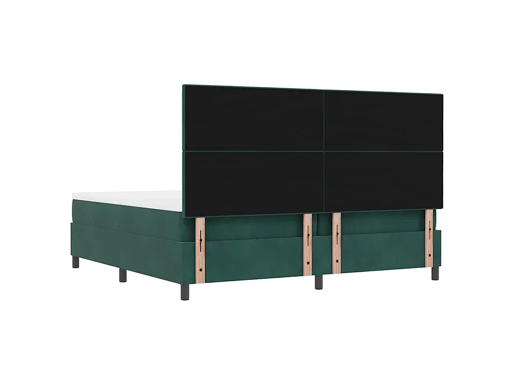 Letto a molle con testiera Verde scuro 200 x 200 cm Velluto