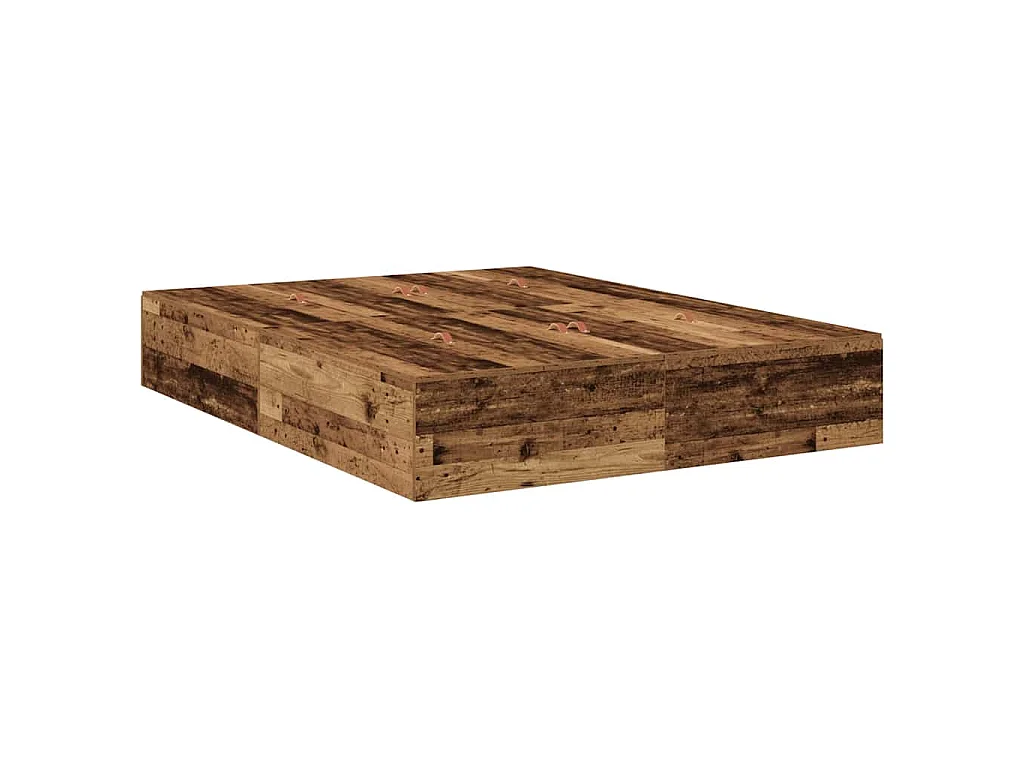 Opbergbedframe met opslag Oud Hout 135 x 190 cm Bewerkt hout