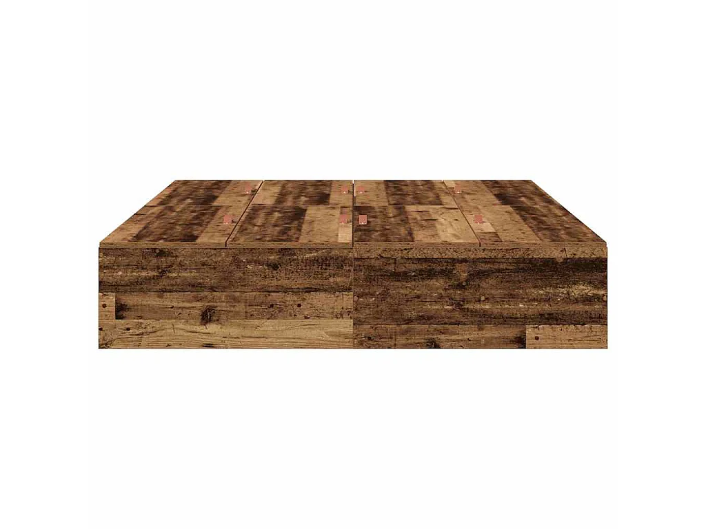 Opbergbedframe met opslag Oud Hout 135 x 190 cm Bewerkt hout