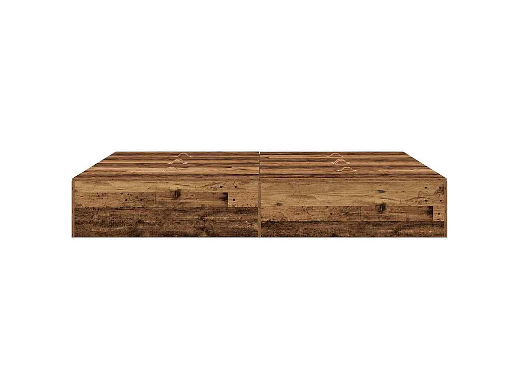 Opbergbedframe met opslag Oud Hout 135 x 190 cm Bewerkt hout
