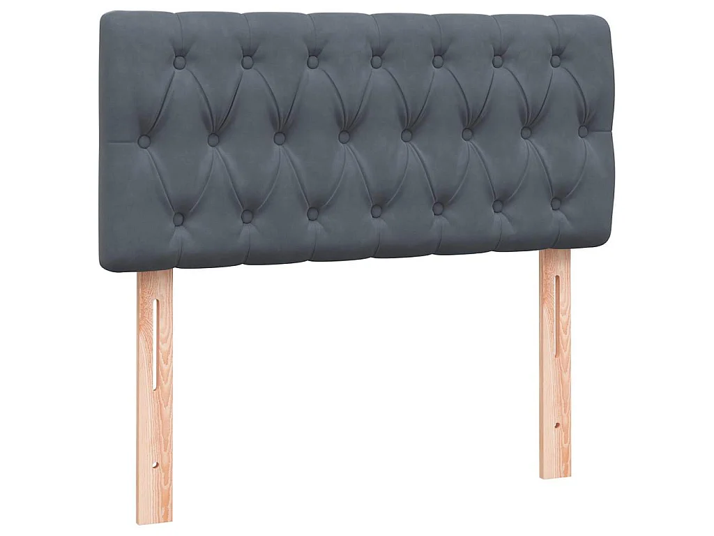 Sommier à lattes de lit et matelas et LED gris foncé 80x220 cm velours