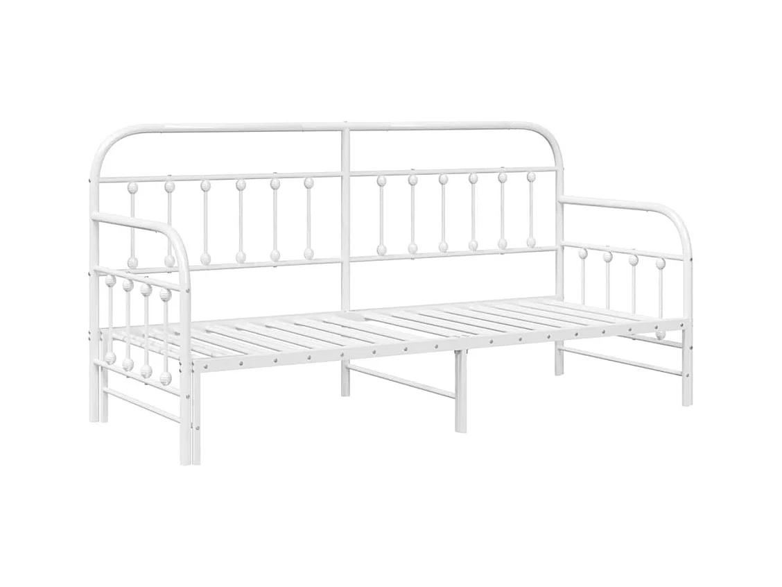 Estructura de cama de día con cabecera Blanco 80 x 200 cm Acero