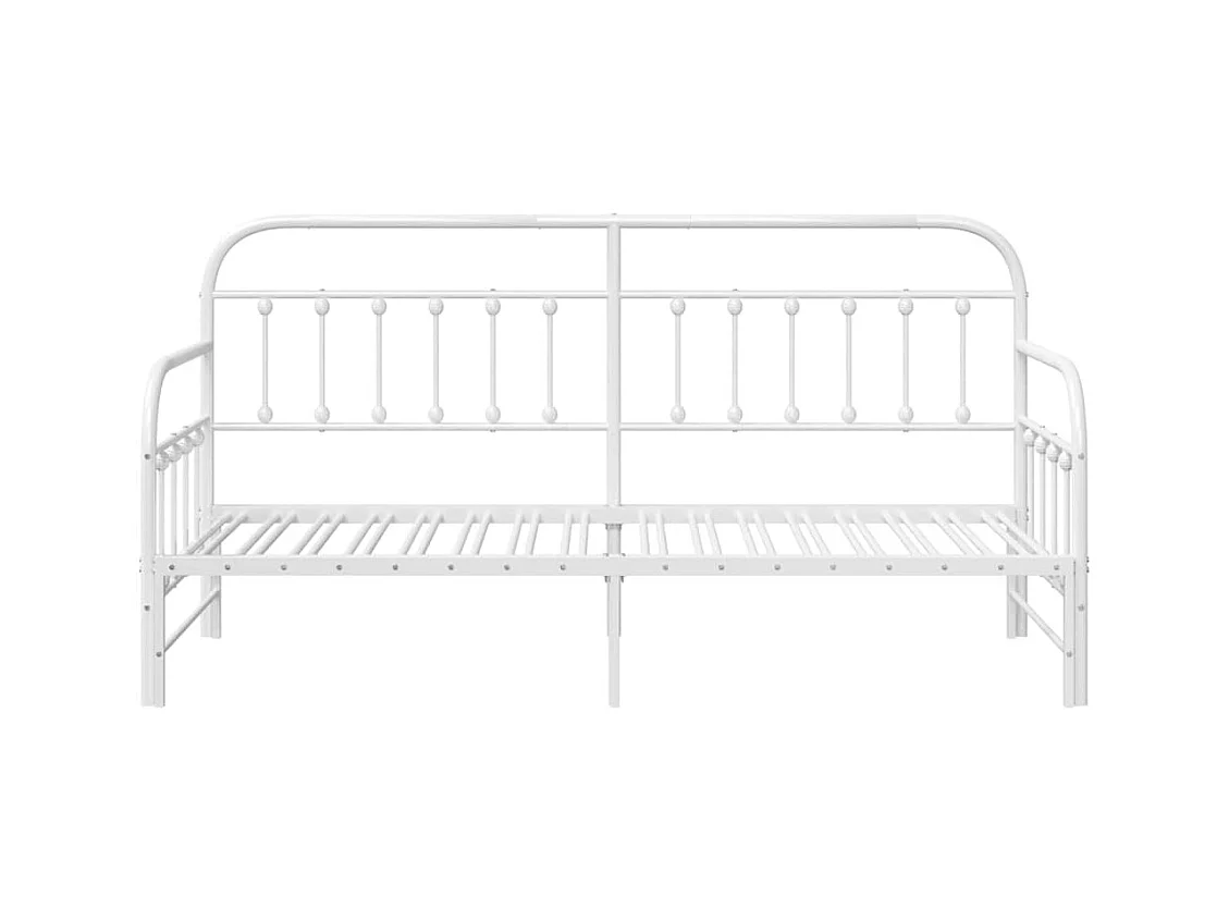 Cadre de lit de jour avec tête de lit Blanc 80 x 200 cm Acier