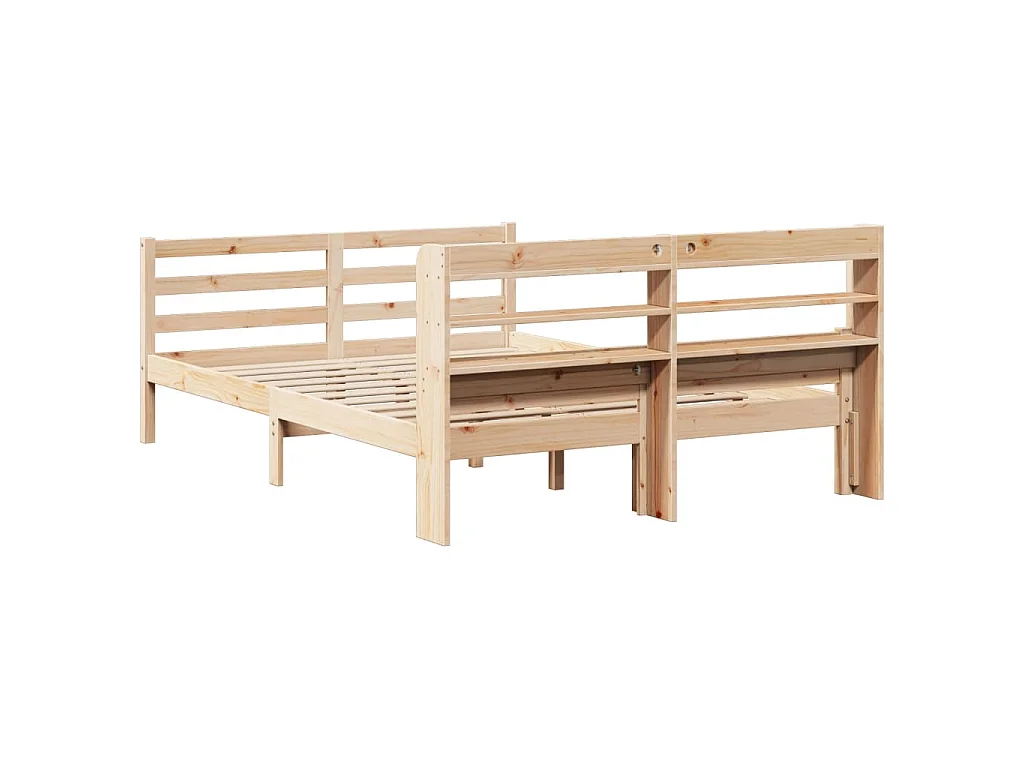 Estrutura cama c/ cabeceira 135x190 cm pinho maciço