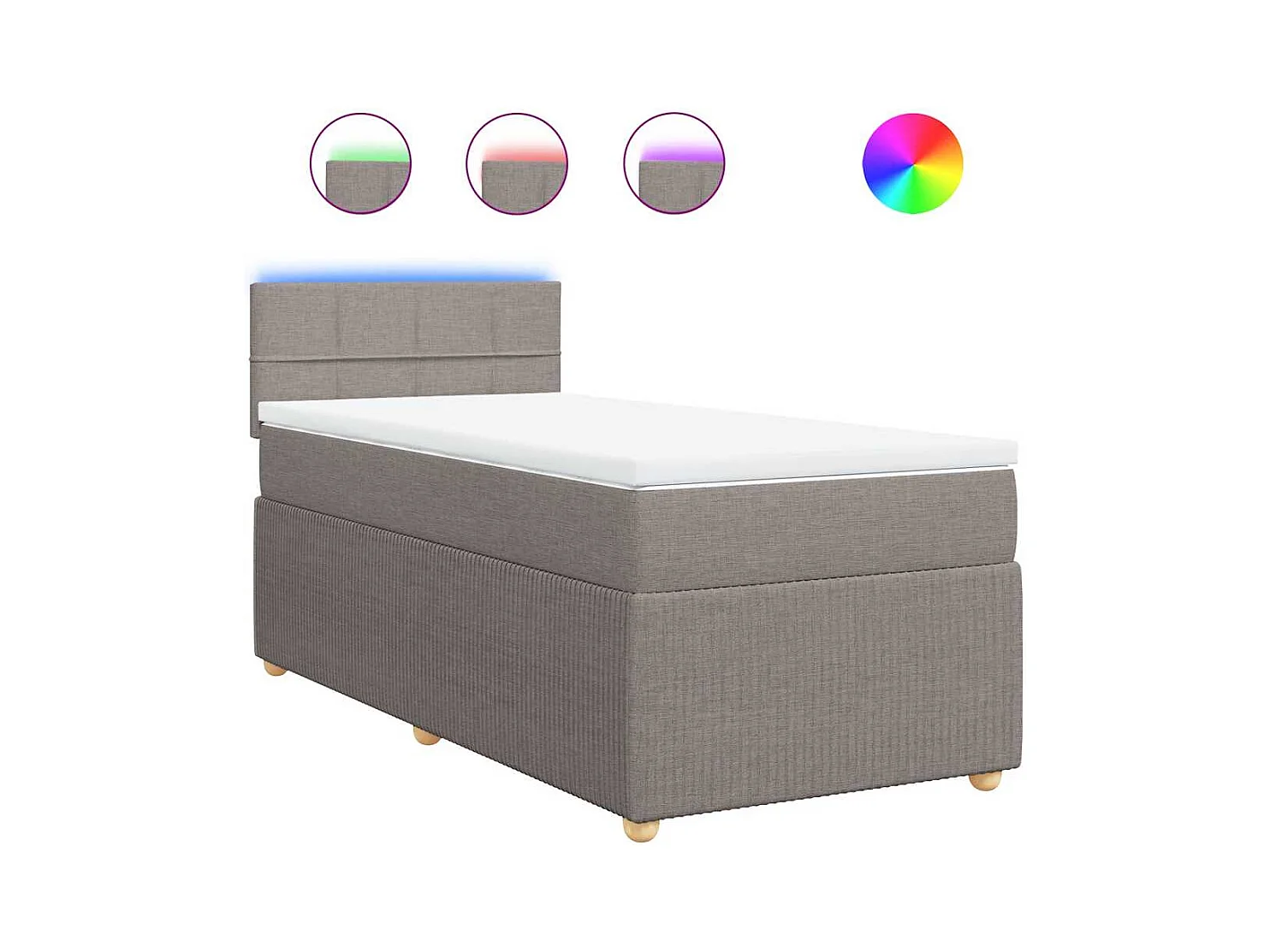 Boxspringbett mit Matratze Taupe 80x200 cm Stoff
