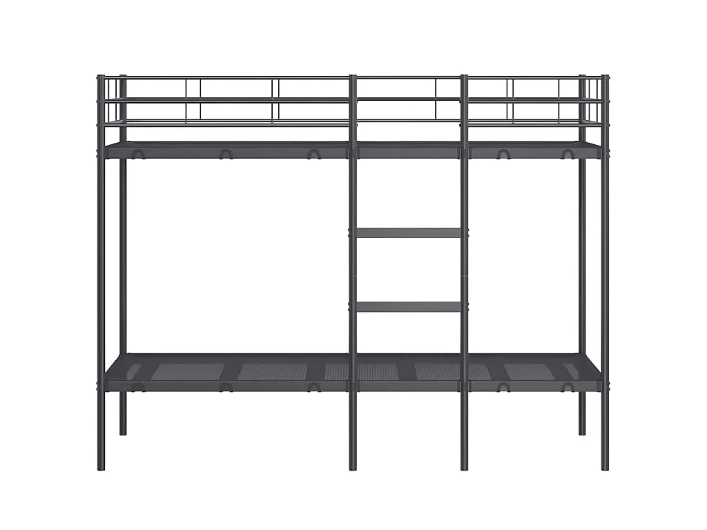 Lit superposé sans matelas noir 75x190 cm acier