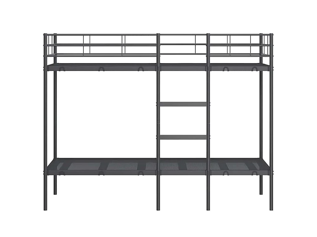 Lit superposé sans matelas noir 75x190 cm acier