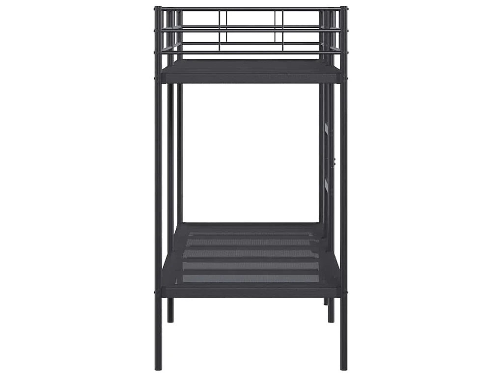 Lit superposé sans matelas noir 75x190 cm acier