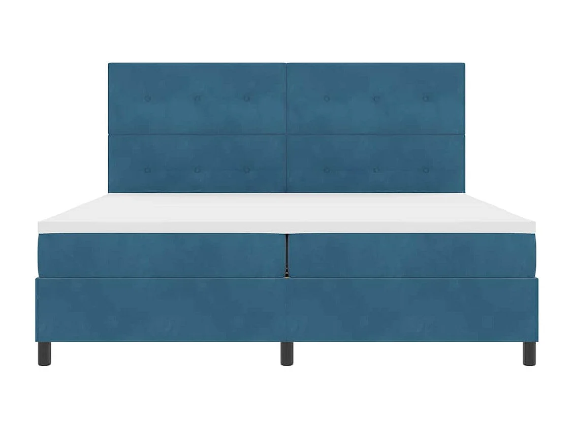 Lit à ressorts avec matelas Bleu foncé 200 x 200 cm tissu